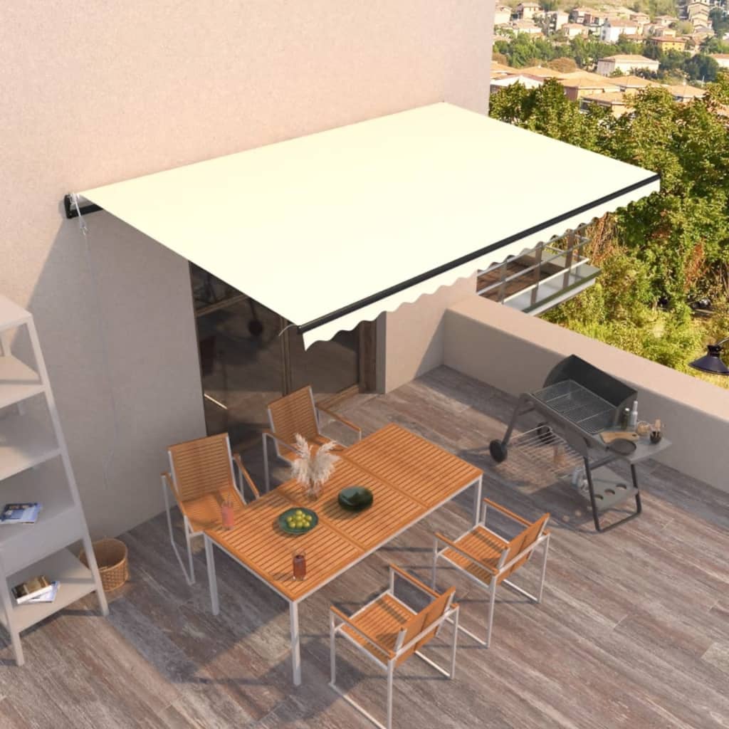 Tenda da Sole Retrattile Automatica 500x350 cm Crema | homemem39