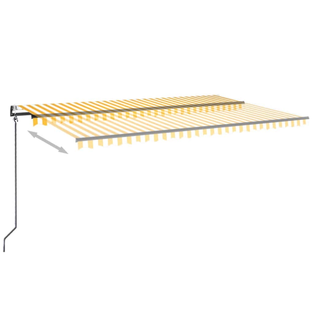 Tenda da Sole Retrattile Automatica 500x350 cm Gialla e Bianca