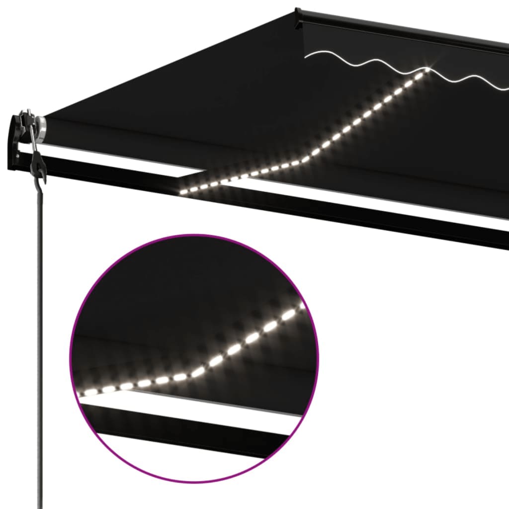 Tenda Automatica con Sensore Vento e LED 500x350 cm Antracite | homemem39