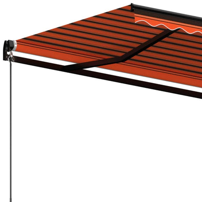 Tenda da Sole Retrattile Manuale 600x350 cm Arancione e Marrone