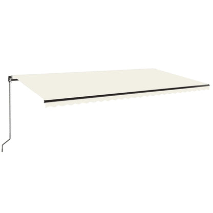 Tenda da Sole Retrattile Manuale con LED 600x350 cm Crema