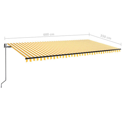 Automatic Retractable Awning 600x350 cm Yellow and White