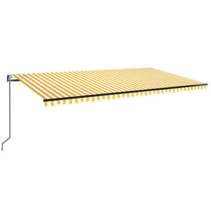 Automatic Awning with Wind Sensor and LED 600x350 cm Yellow White