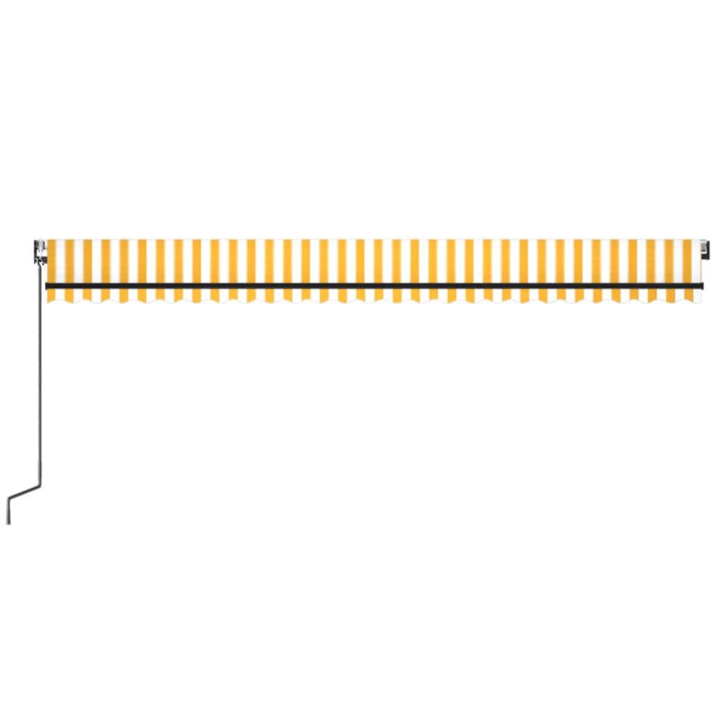 Automatic Awning with Wind Sensor and LED 600x350 cm Yellow White