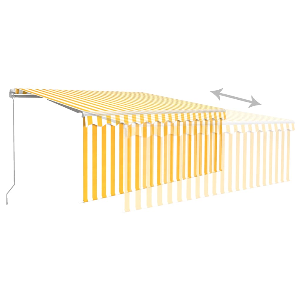 Tendone manuale 3 x 2,5 m A righe gialle e bianche | homemem39