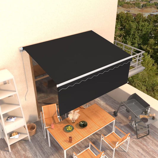 Tenda da Sole Retrattile Manuale con Parasole 3x2,5 m Antracite - homemem39