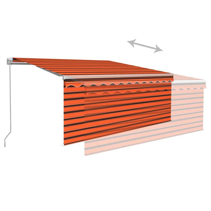 Tenda Retrattile Manuale con Parasole 3x2,5m Arancione Marrone