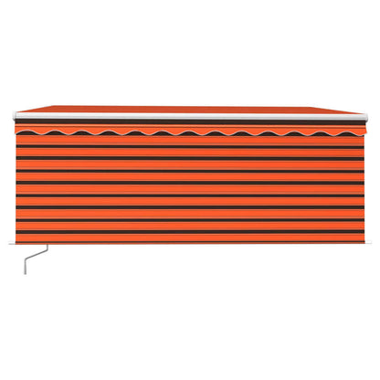 Tenda Sole Retrattile Manuale con LED 3x2,5m Arancione Marrone