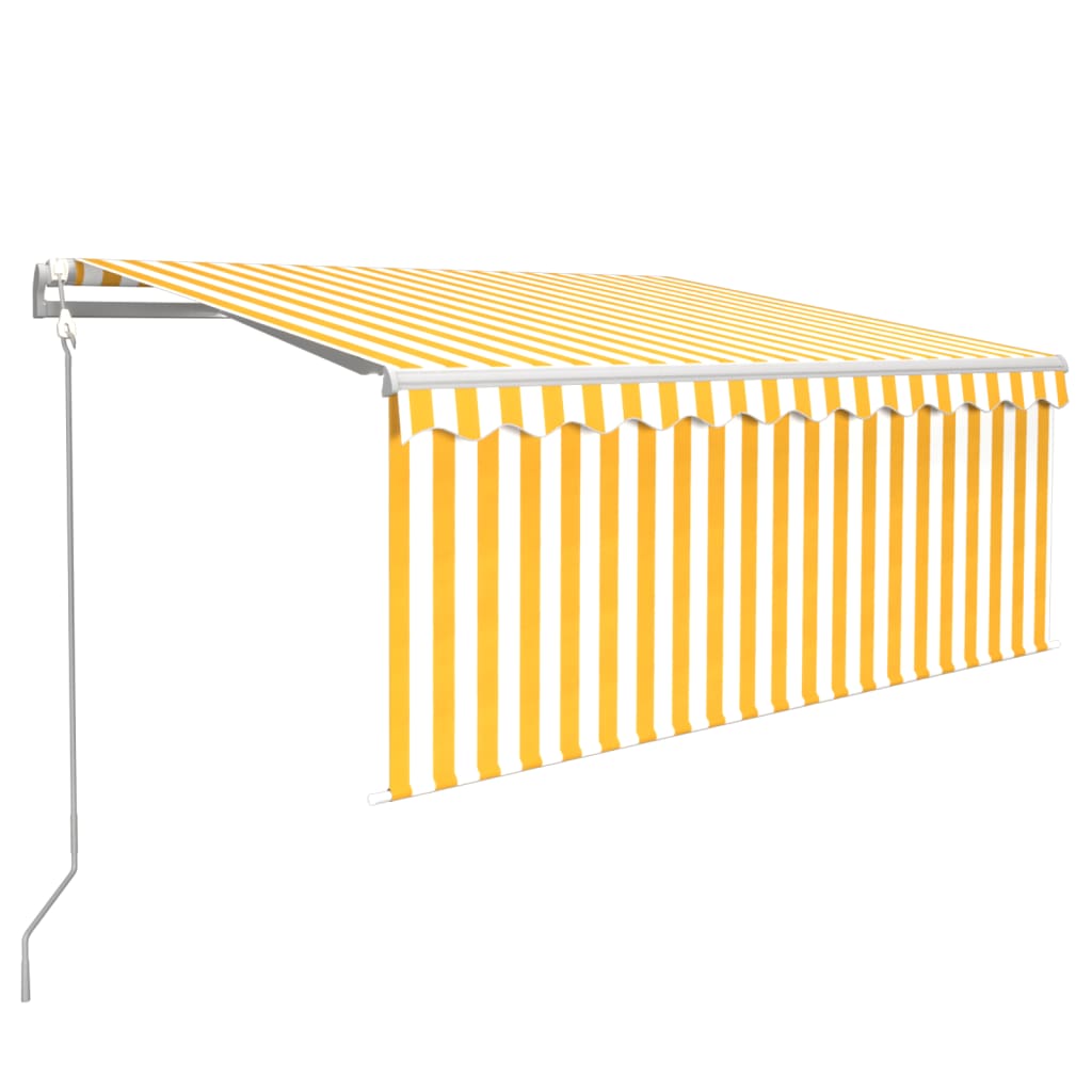 Tenda Sole Retrattile Automatica e Parasole 3x2,5mGialla Bianca