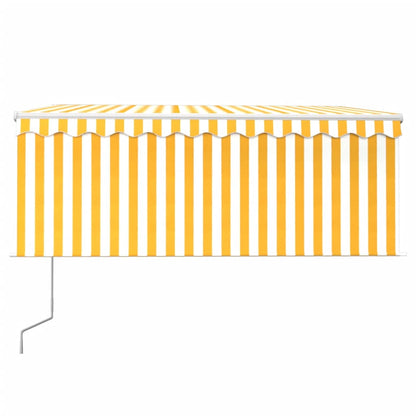 Tenda Sole Retrattile Automatica e Parasole 3x2,5mGialla Bianca