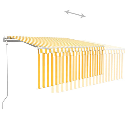 Tenda Sole Retrattile Automatica e Parasole 3x2,5mGialla Bianca
