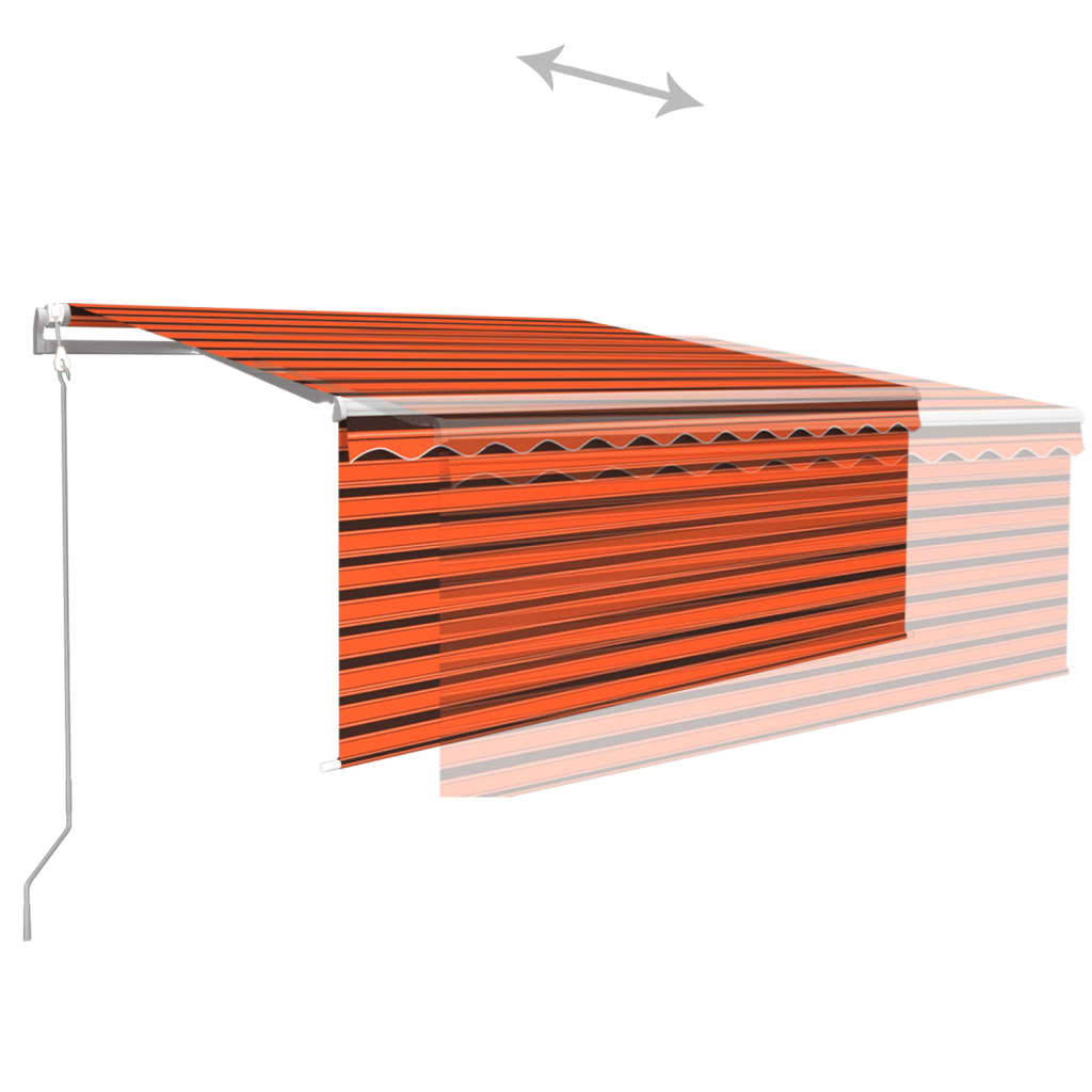 Tenda da Sole Retrattile Automatica 3x2,5m Arancione e Marrone