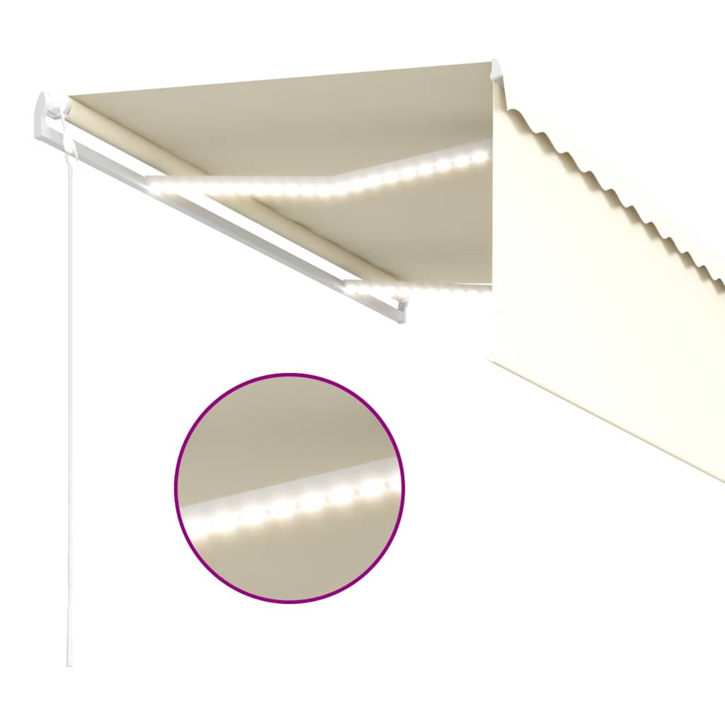 Tenda Automatica con Parasole LED e Sensore Vento 3x2,5m Crema | homemem39