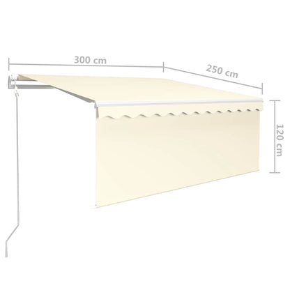 Tenda Automatica con Parasole LED e Sensore Vento 3x2,5m Crema | homemem39