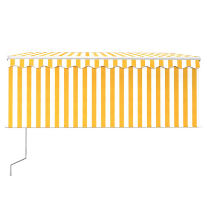 Tenda Automatica con LED Sensore Vento 3x2,5 m Giallo Bianco | homemem39