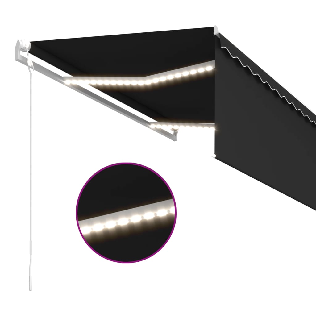 Tenda Automatica Parasole LED Sensore Vento 3x2,5m Antracite | homemem39