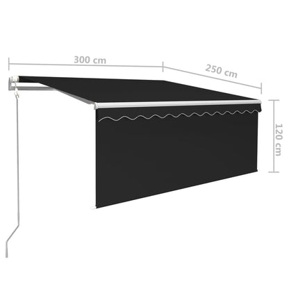 Tenda Automatica Parasole LED Sensore Vento 3x2,5m Antracite | homemem39