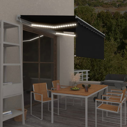 Tenda Automatica Parasole LED Sensore Vento 3x2,5m Antracite | homemem39