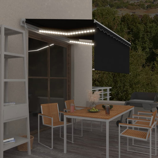 Tenda Automatica Parasole LED Sensore Vento 3x2,5m Antracite | homemem39