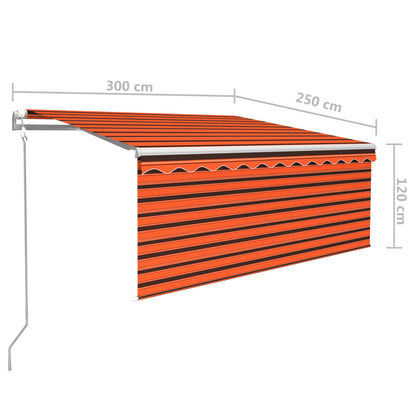 Tenda Automatica LED Sensore Vento 3,5x2,5m Arancione Marrone | homemem39