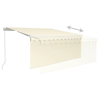 Tenda da Sole Retrattile Manuale con Parasole 3,5x2,5 m Crema