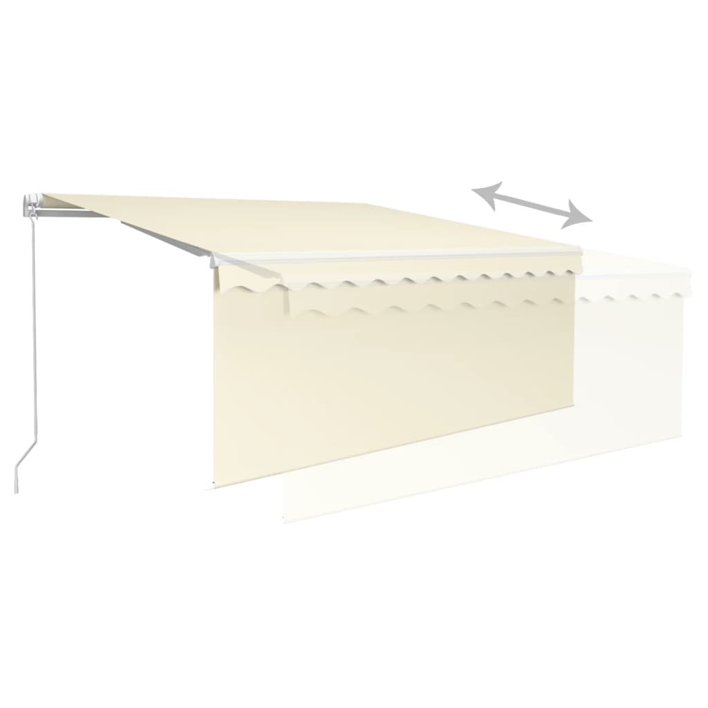 Tenda da Sole Retrattile Manuale con Parasole 3,5x2,5 m Crema