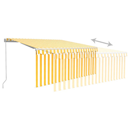 Tendone manuale 3,5 x 2,5 m A righe gialle e bianche