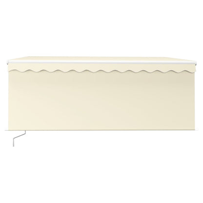Tenda da Sole Retrattile Manuale con LED 3,5x2,5 m Crema | homemem39
