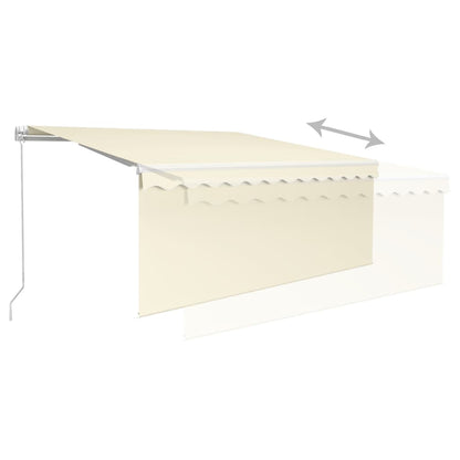 Tenda da Sole Retrattile Manuale con LED 3,5x2,5 m Crema