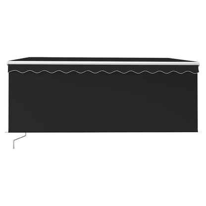 Tenda da Sole Retrattile Manuale con LED 3,5x2,5 m Antracite | homemem39