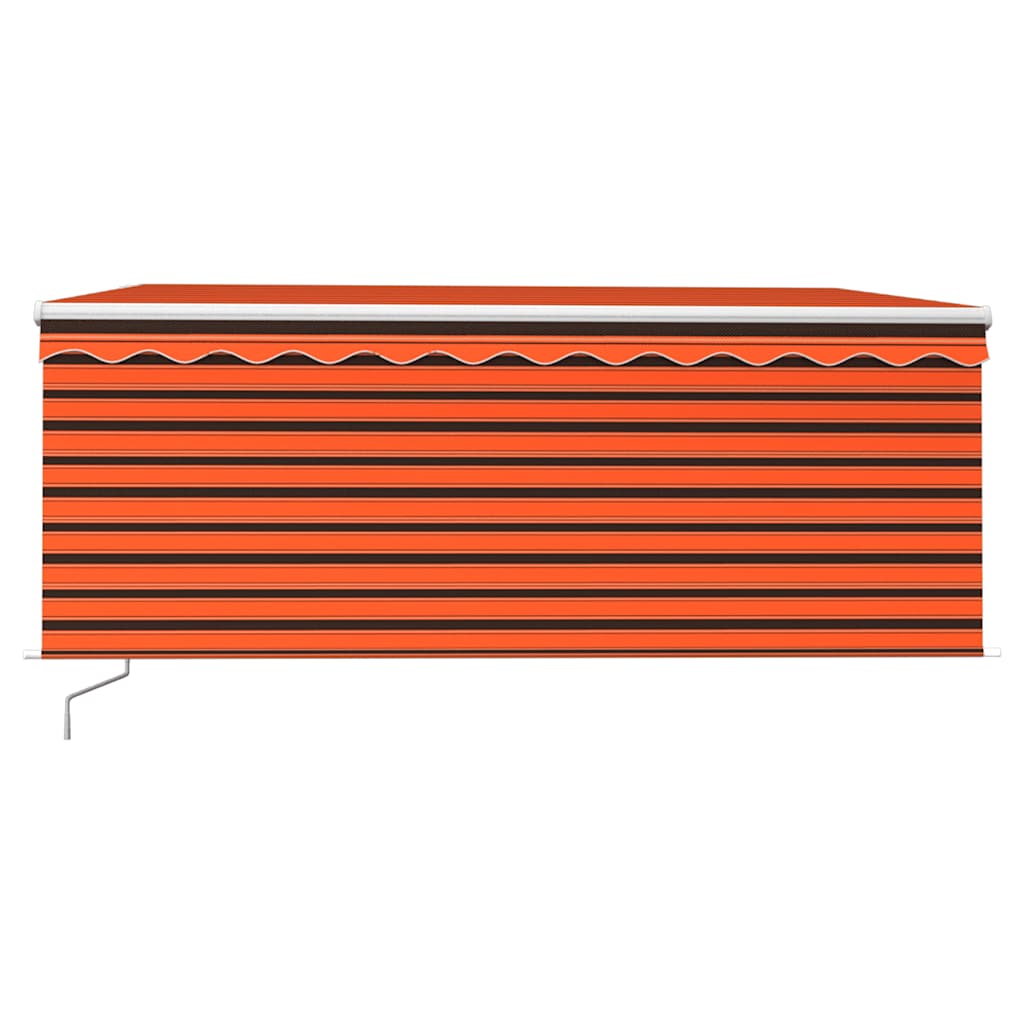 Tenda da Sole Retrattile Manuale LED 3,5x2,5m Arancione Marrone | homemem39