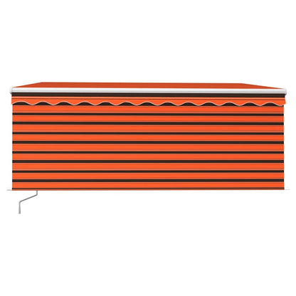 Tenda da Sole Retrattile Manuale LED 3,5x2,5m Arancione Marrone