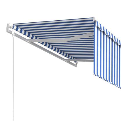 Tenda Sole Retrattile Automatica Parasole 3,5x2,5m Blu Bianco | homemem39