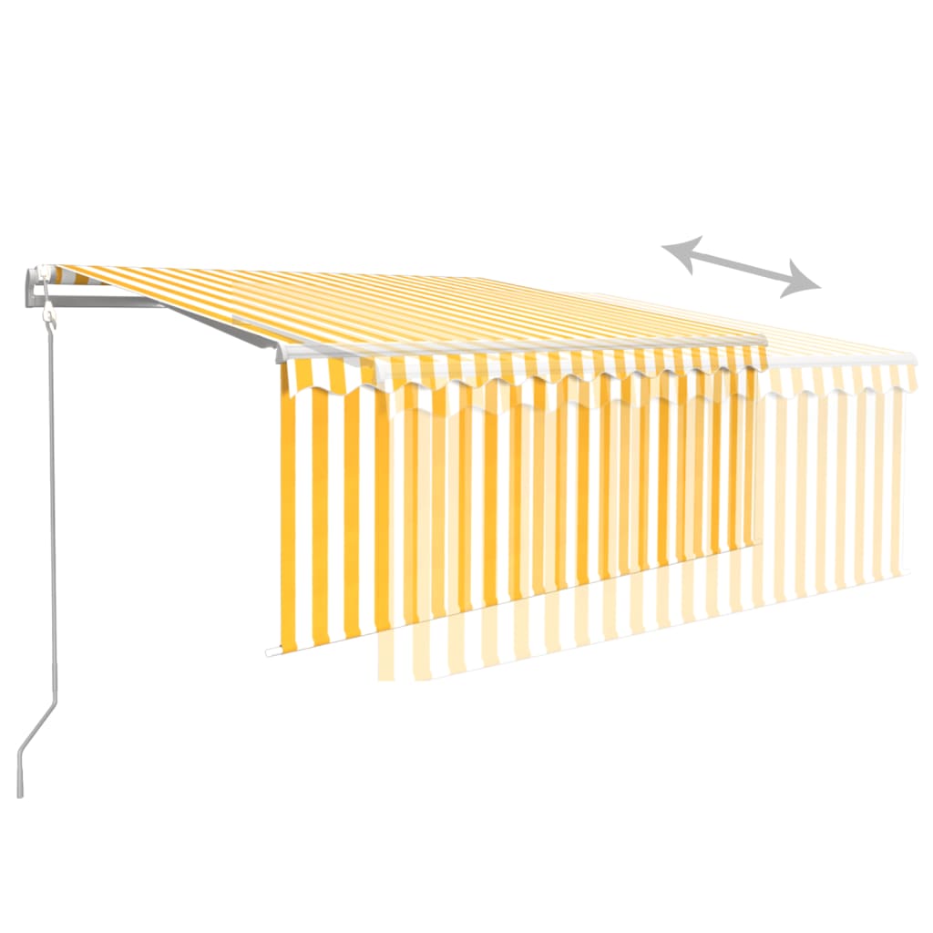 Tenda Retrattile Automatica con Parasole 3,5x2,5m Gialla Bianca | homemem39