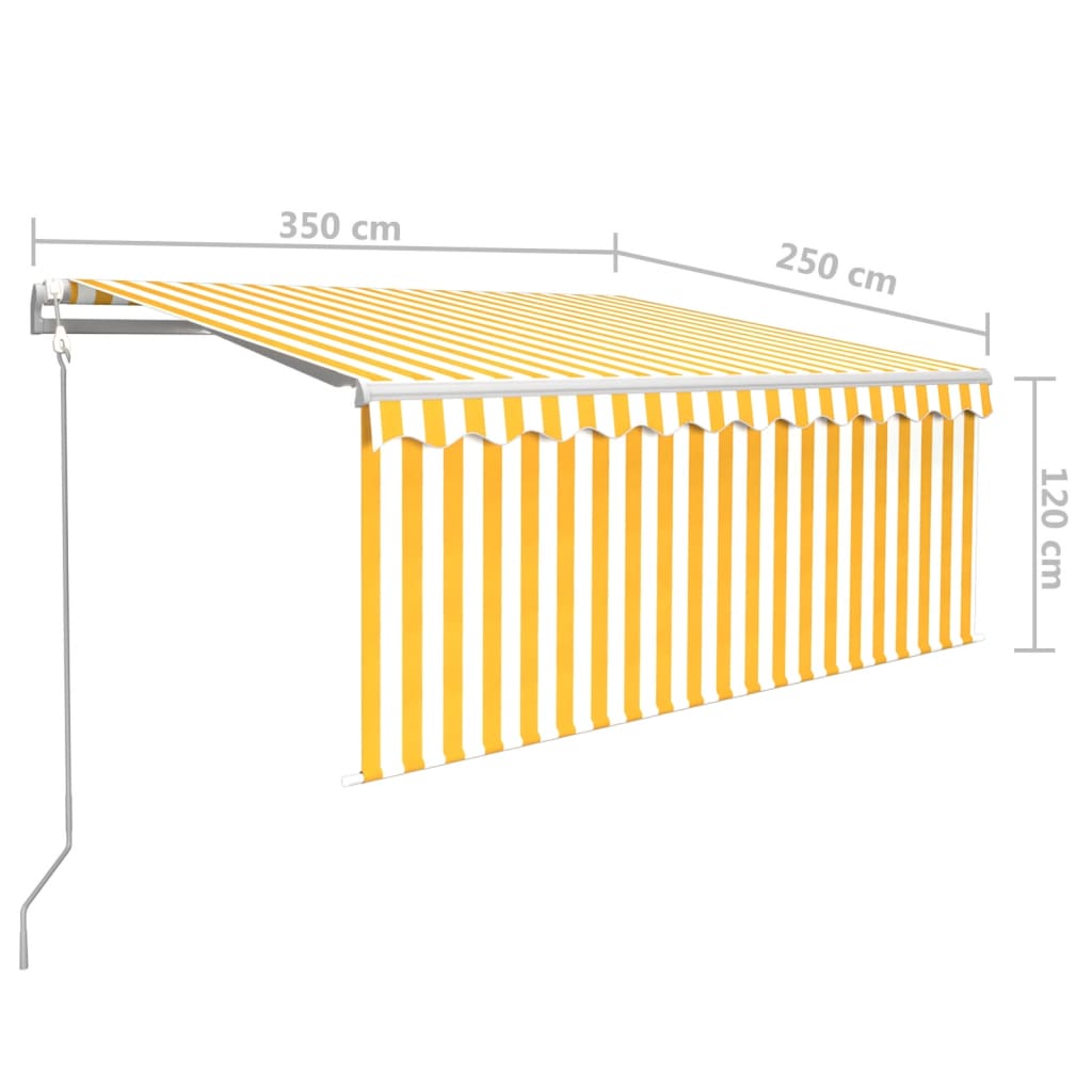 Tenda Automatica Sensore e Parasole 3,5x2,5 m Gialla e Bianca