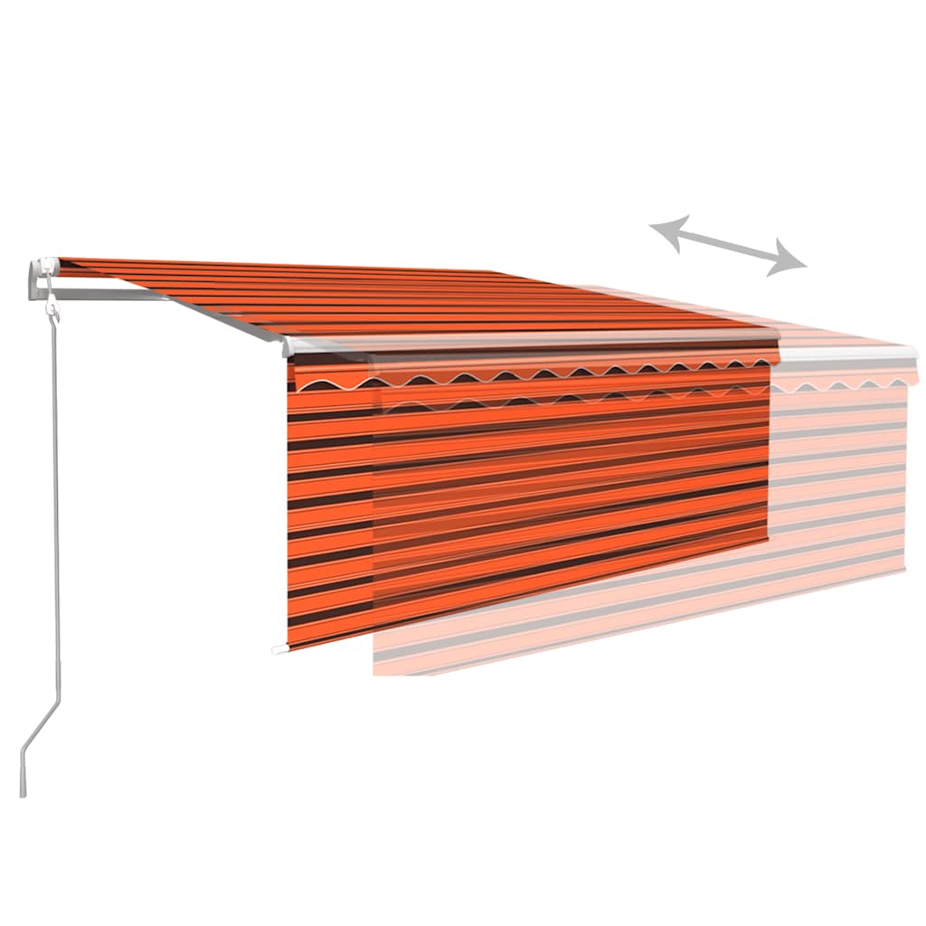 Tenda Automatica con Sensore Vento 3,5x2,5m Arancione e Marrone | homemem39