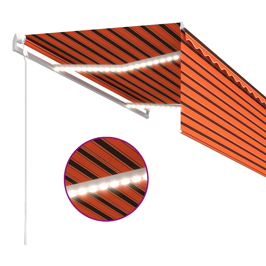 Tenda Automatica con Sensore Vento 3,5x2,5m Arancione e Marrone | homemem39