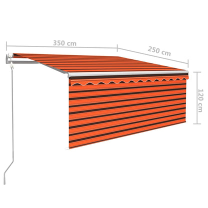 Tenda Automatica con Sensore Vento 3,5x2,5m Arancione e Marrone | homemem39