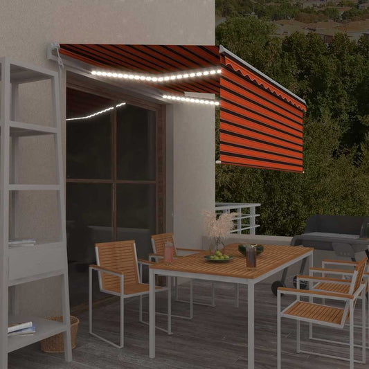 Tenda Automatica con Sensore Vento 3,5x2,5m Arancione e Marrone | homemem39