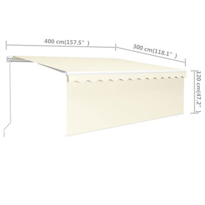 Tenda da Sole Retrattile Automatica con Parasole 4x3 m Crema