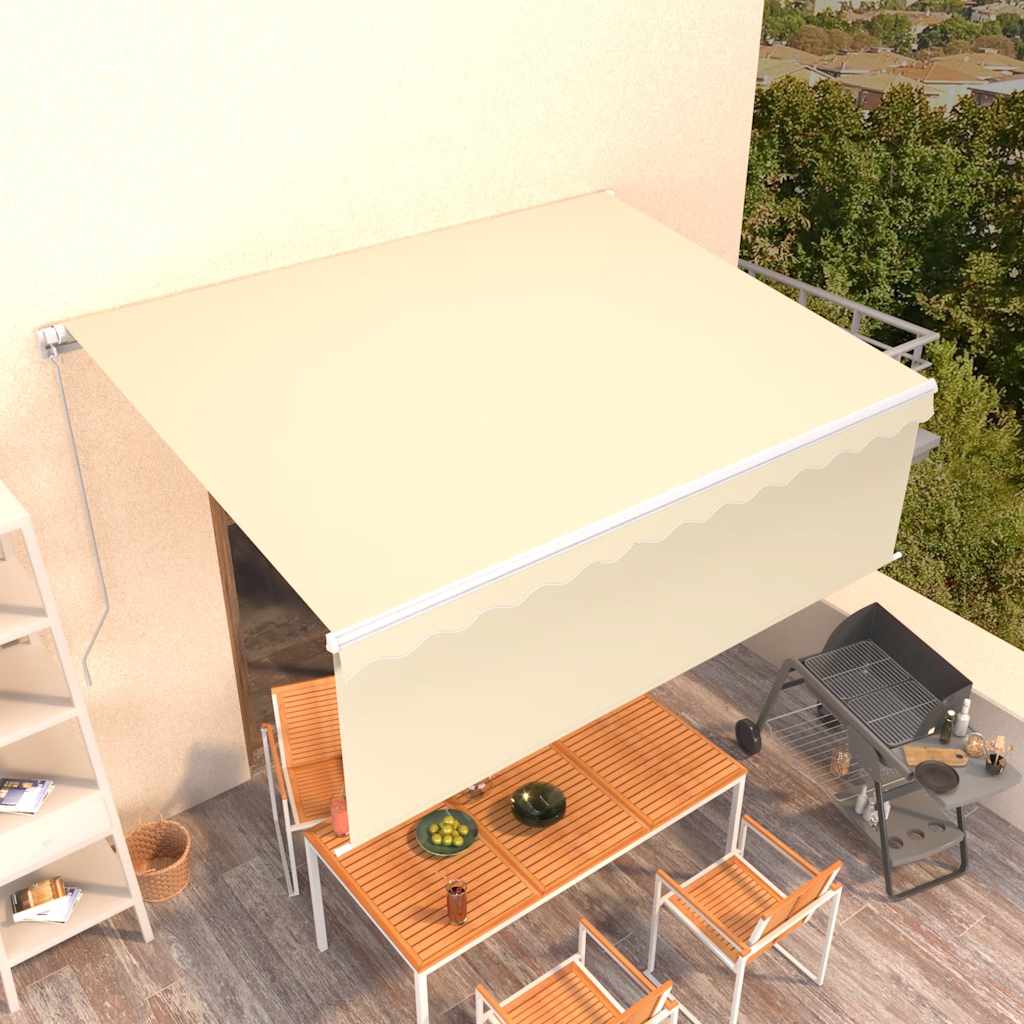 Tenda da Sole Retrattile Automatica con Parasole 4x3 m Crema - homemem39