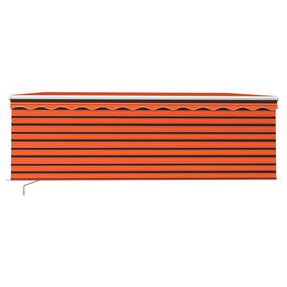 Tenda Sole Retrattile Manuale con Parasole 4x3m Arancio Marrone