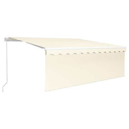 Tenda da Sole Retrattile Manuale con LED 4x3 m Crema