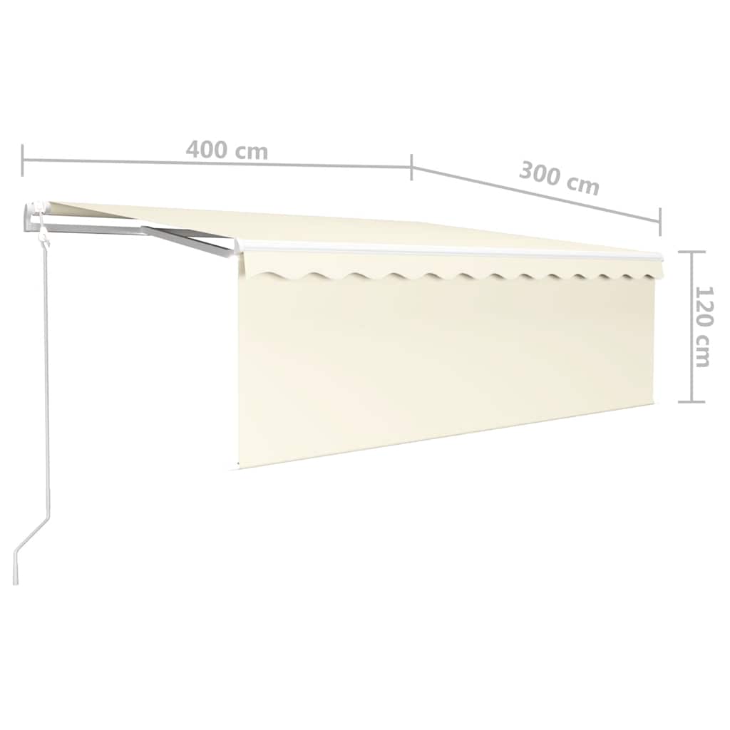 Tenda da Sole Retrattile Automatica con Parasole 4x3 m Crema - homemem39