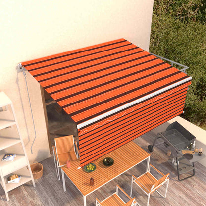 Tenda Retrattile Automatica con Parasole 4x3 m Arancio Marrone - homemem39