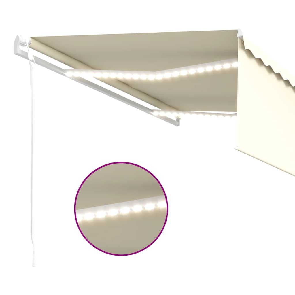 Tenda Automatica con Parasole LED e Sensore Vento 4x3 m Crema | homemem39