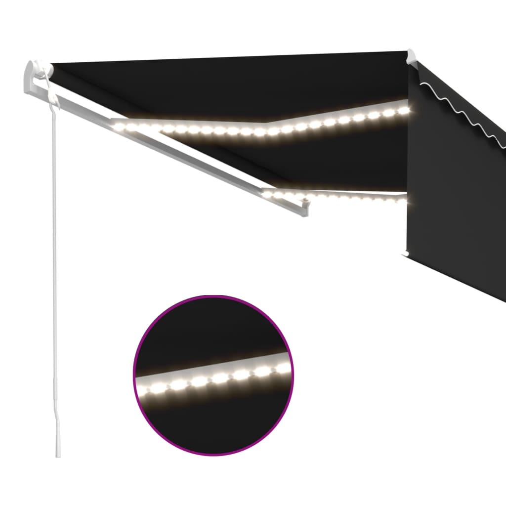 Tenda Automatica Parasole Sensore Vento e LED 4x3m Antracite | homemem39