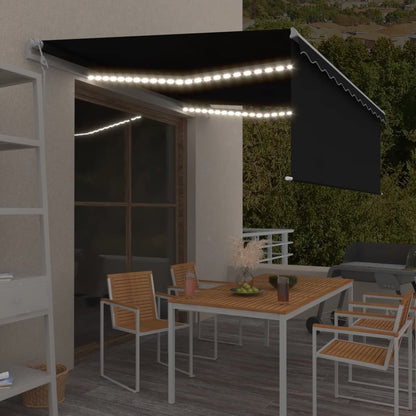 Tenda Automatica Parasole Sensore Vento e LED 4x3m Antracite | homemem39