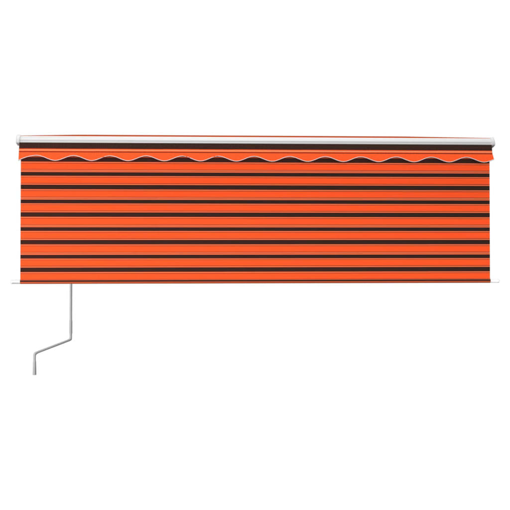 Tenda Automatica LED Sensore Vento 4x3 m Arancione Marrone | homemem39