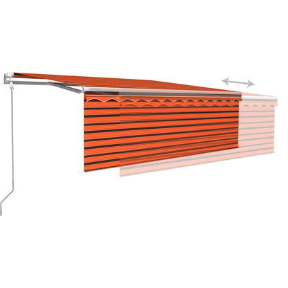 Tenda Automatica LED Sensore Vento 4x3 m Arancione Marrone | homemem39